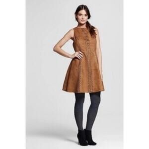 Mossimo faux sides cut out skater dress brown Side XL